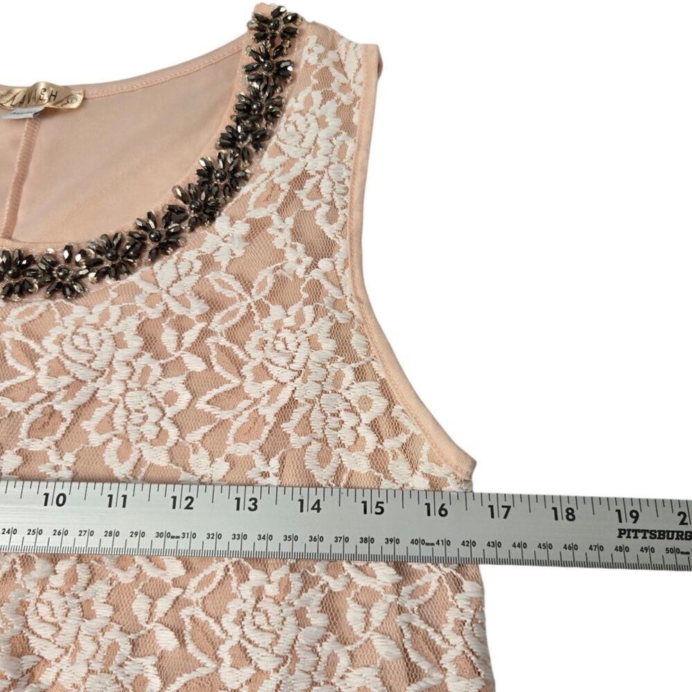 Coquette Blush Lace Crystal Floral Lace Romantic Feminine Tank Aesthetic Size L